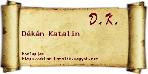 Dékán Katalin névjegykártya