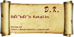 Dékán Katalin névjegykártya